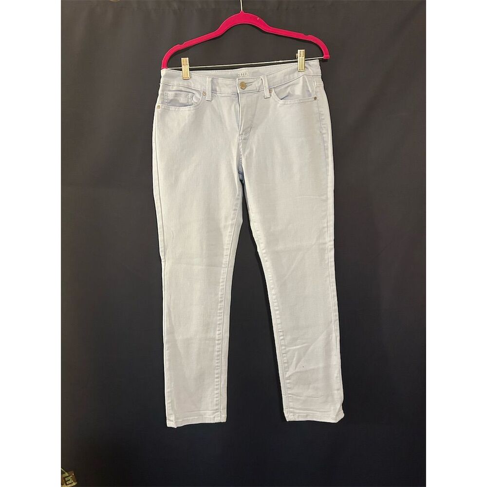 Ana Women's Light Wash Skinny Jeans Size 8 Roll-up Hem 5-Pocket Design